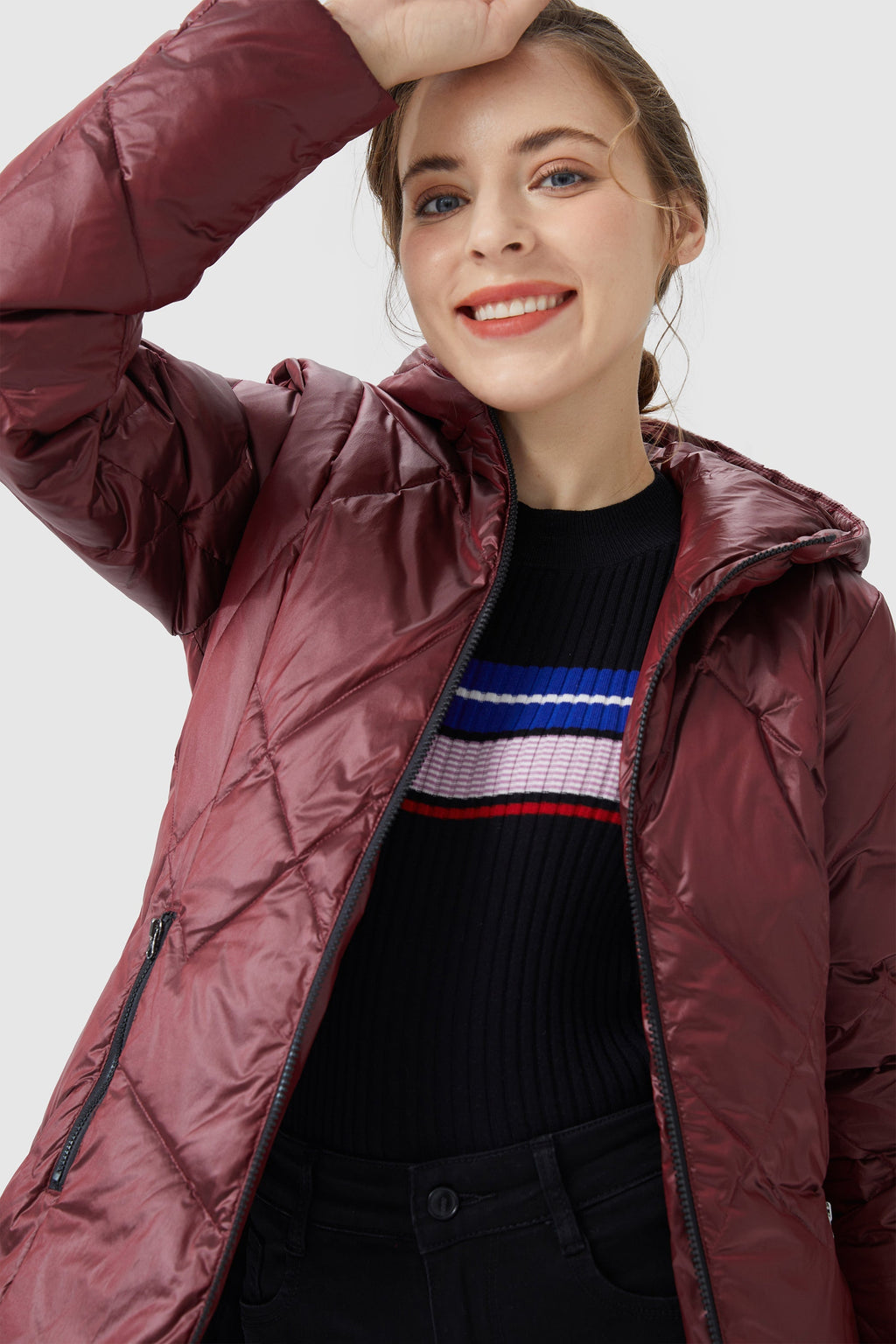 Diamond Quilted Jacket with Hood
