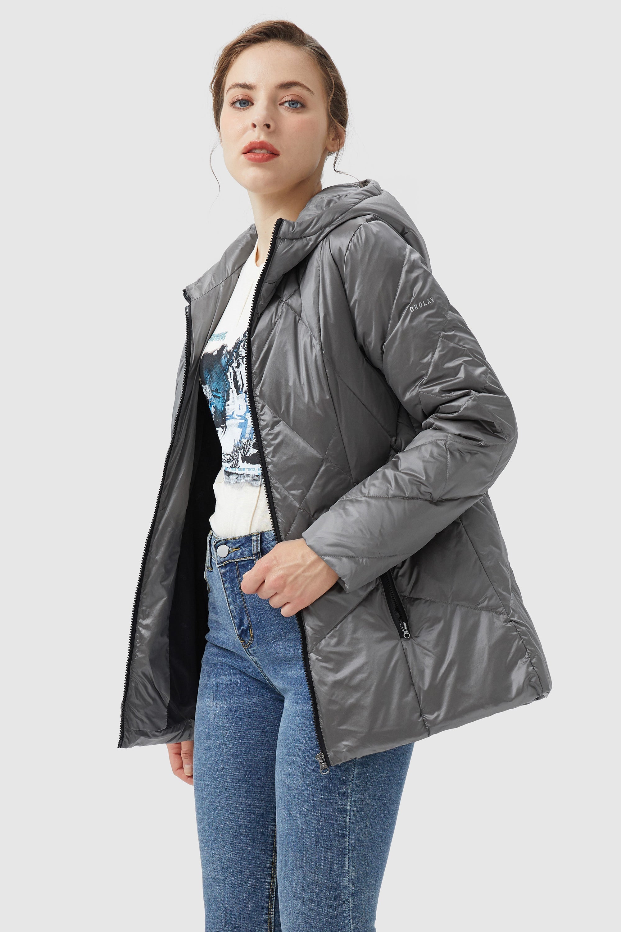 Diamond Quilted Jacket with Hood