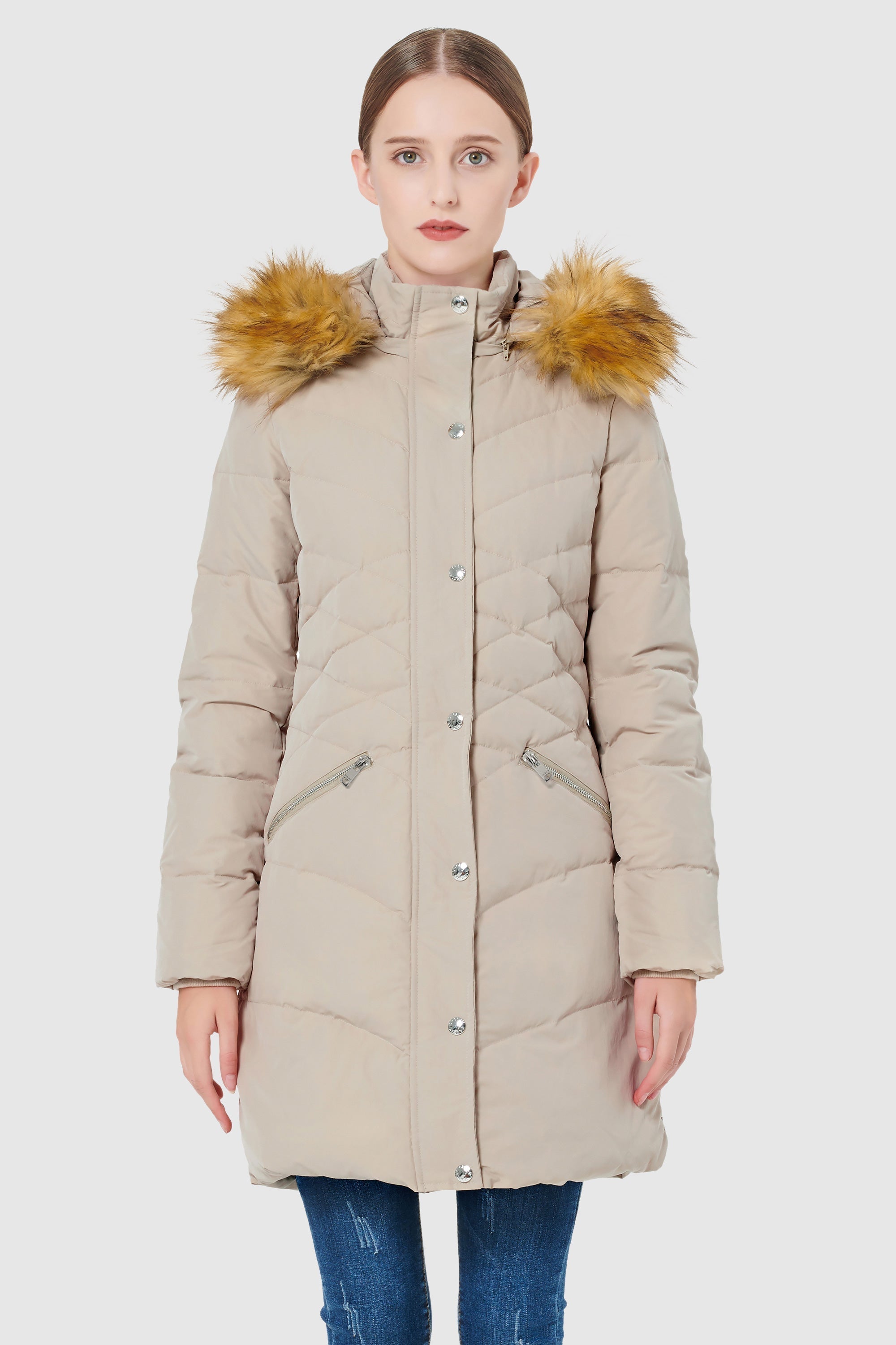 Diamond Quilted Winter Down Coat