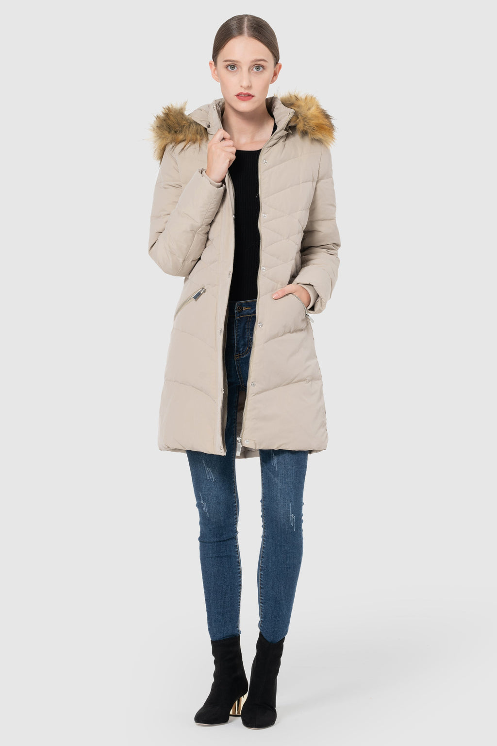 Diamond Quilted Winter Down Coat