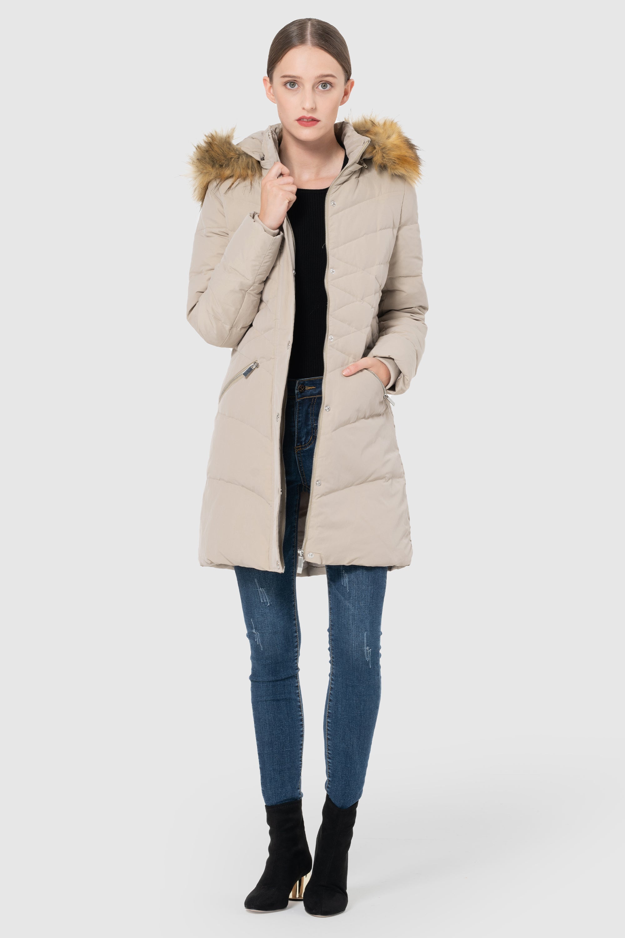 Diamond Quilted Winter Down Coat