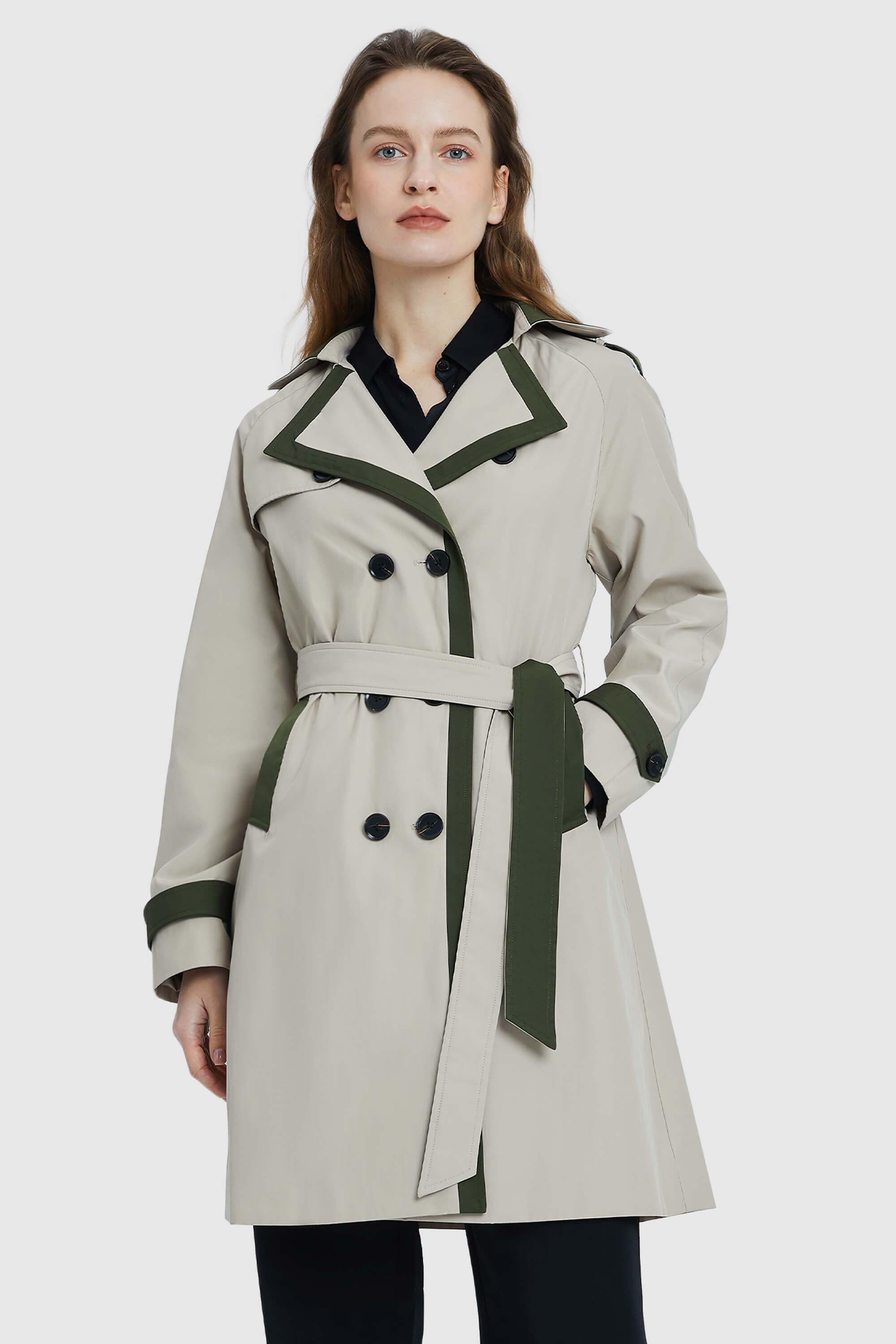 Double-Breasted Belted Trench