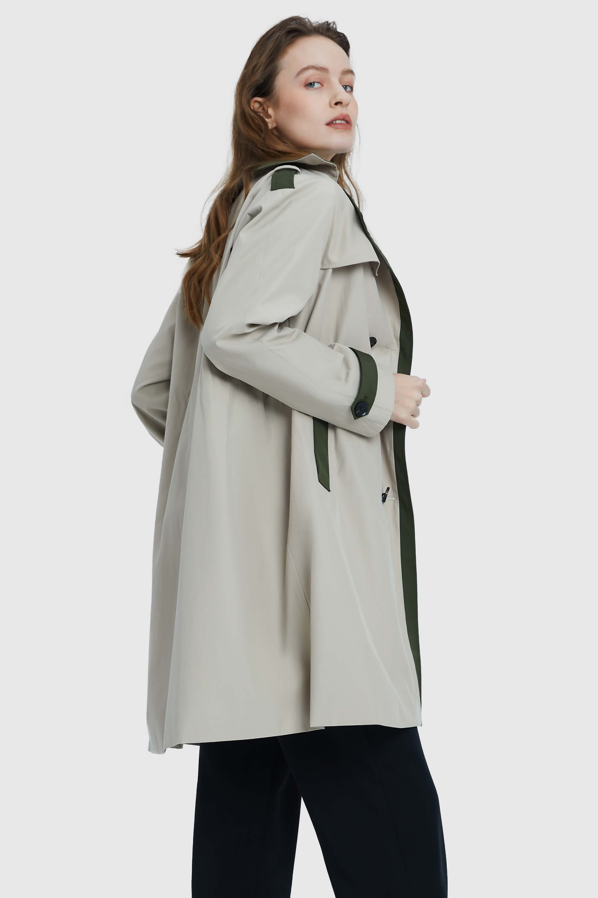 Double-Breasted Belted Trench