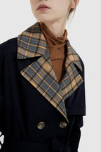 Double-Breasted Lapel Trench