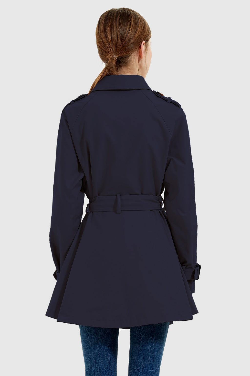 Double-Breasted Short Belted Trench