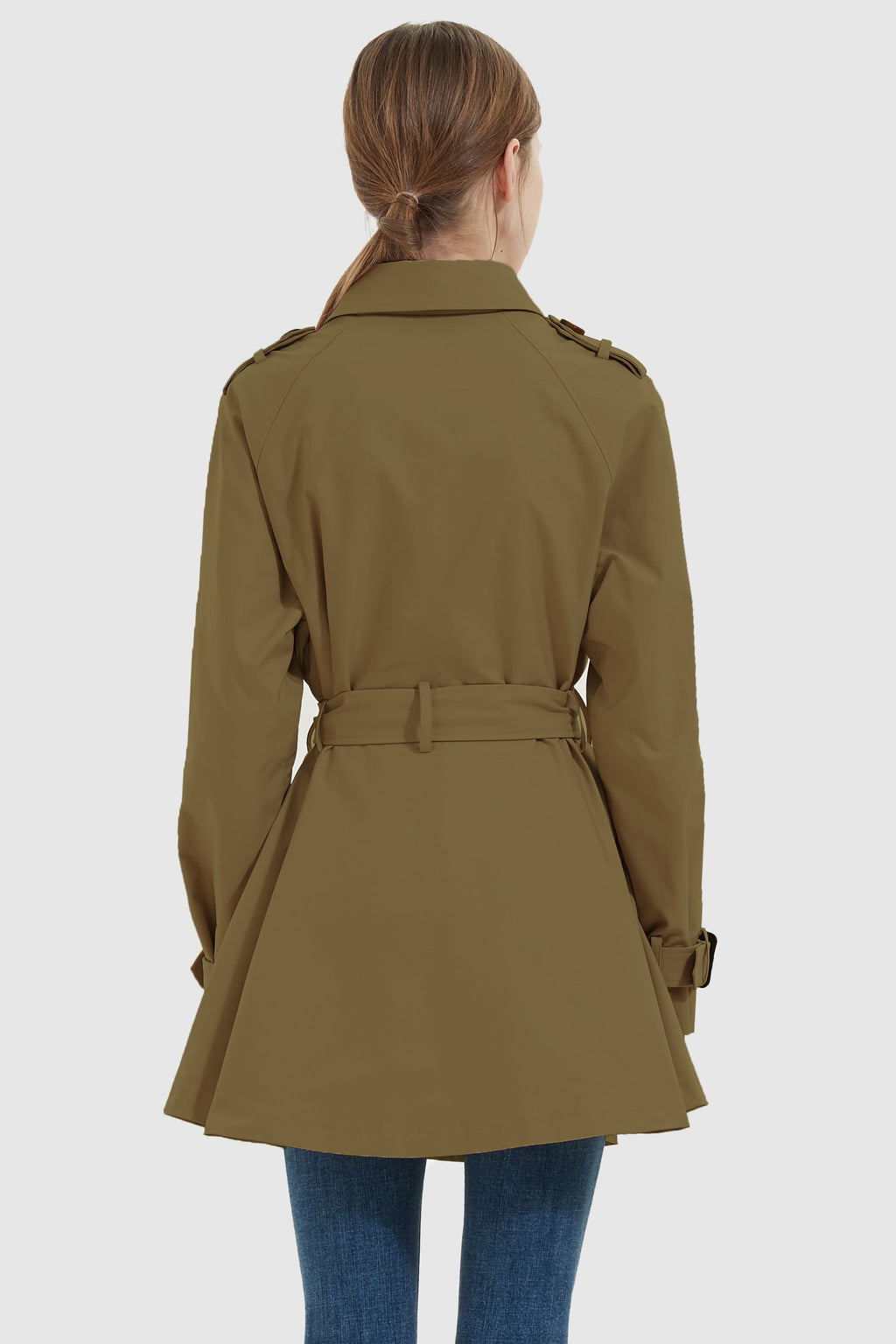 Double-Breasted Short Belted Trench