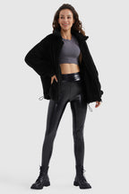 Drawstring Hem Fleece Zip-Up