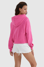 Drawstring Hooded Cropped Sweatshirt