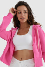 Drawstring Hooded Cropped Sweatshirt