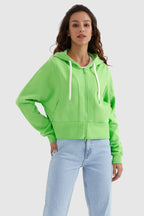 Drawstring Hooded Cropped Sweatshirt