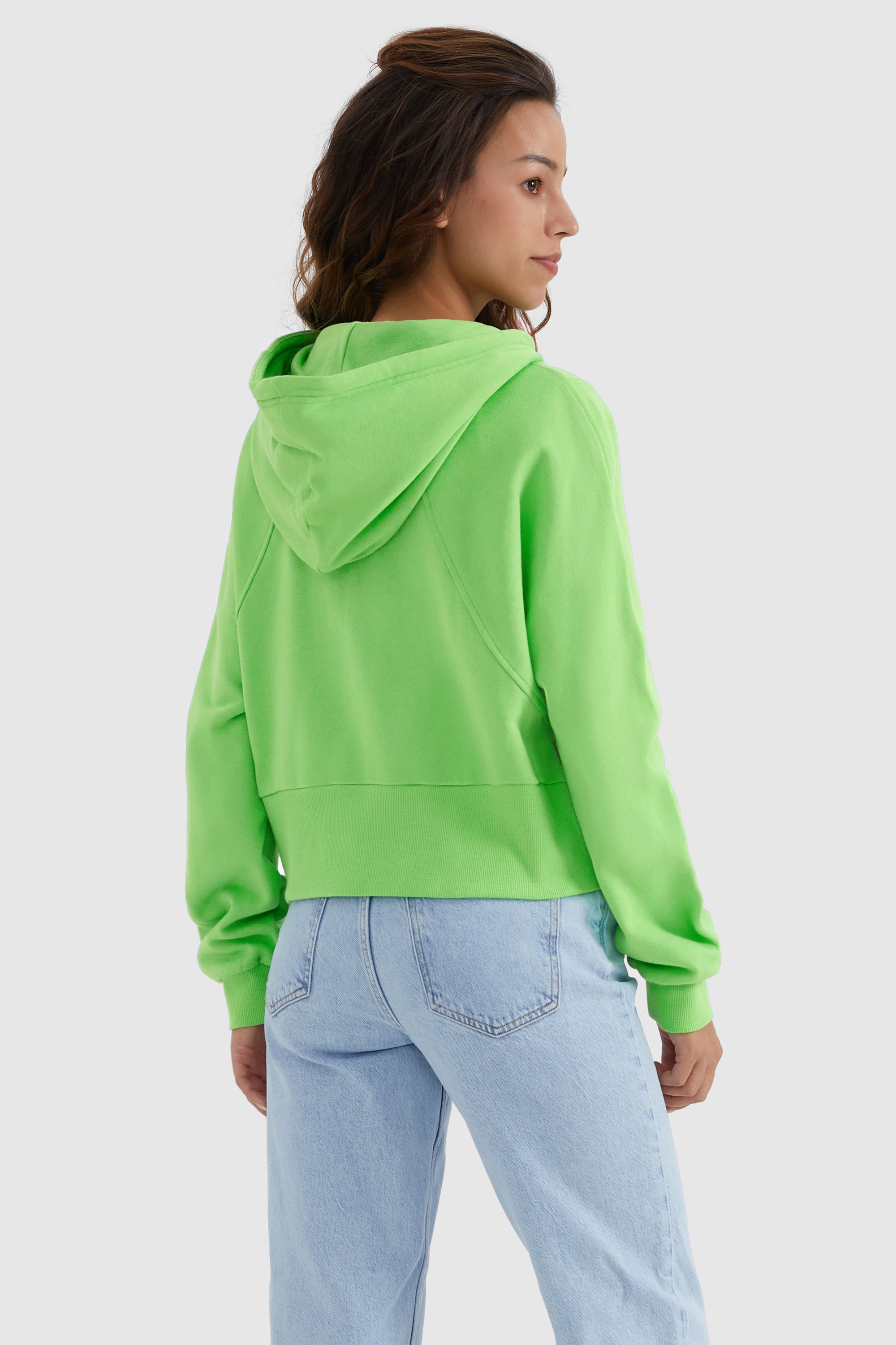 Drawstring Hooded Cropped Sweatshirt