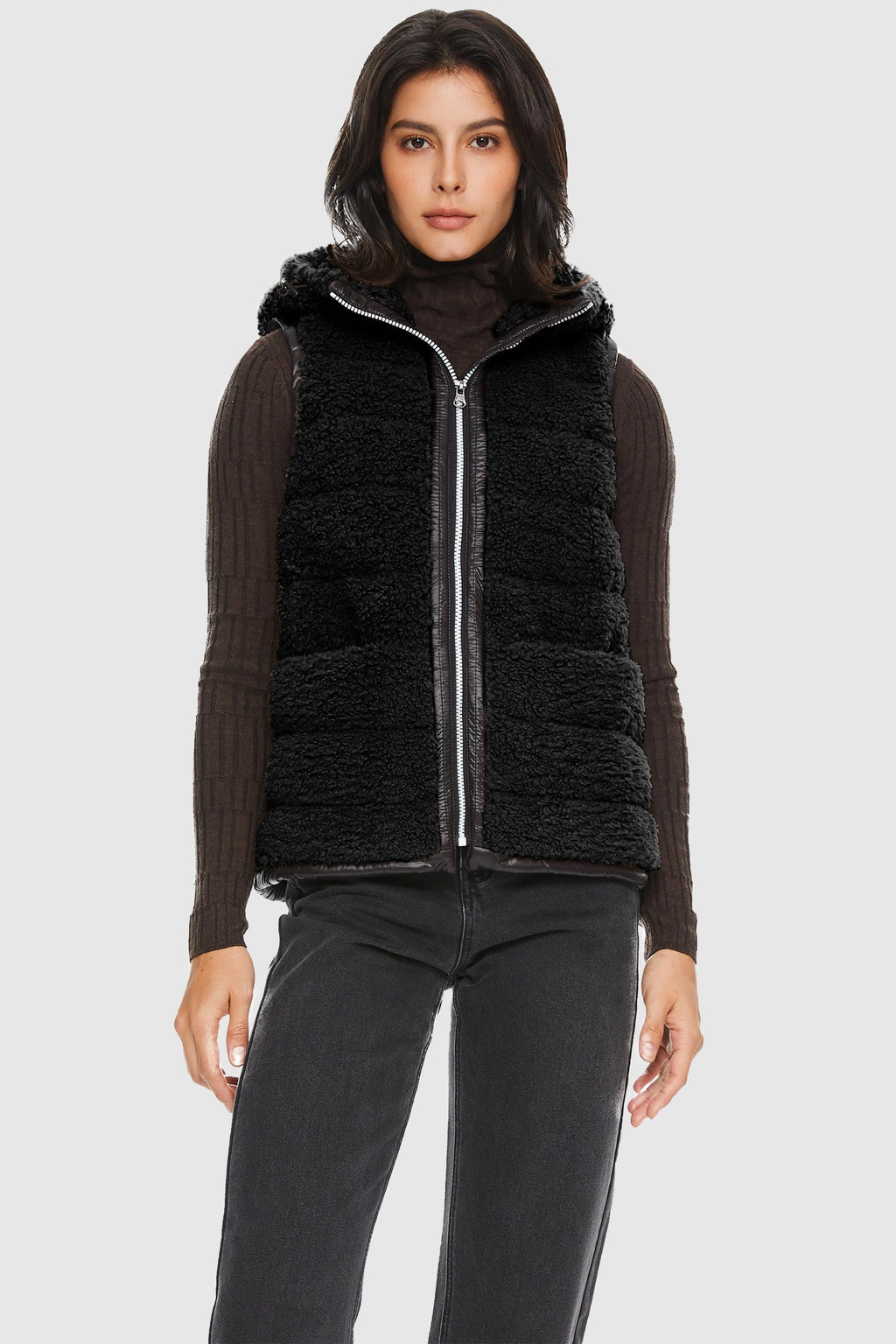 Hooded Fleece Down Vest