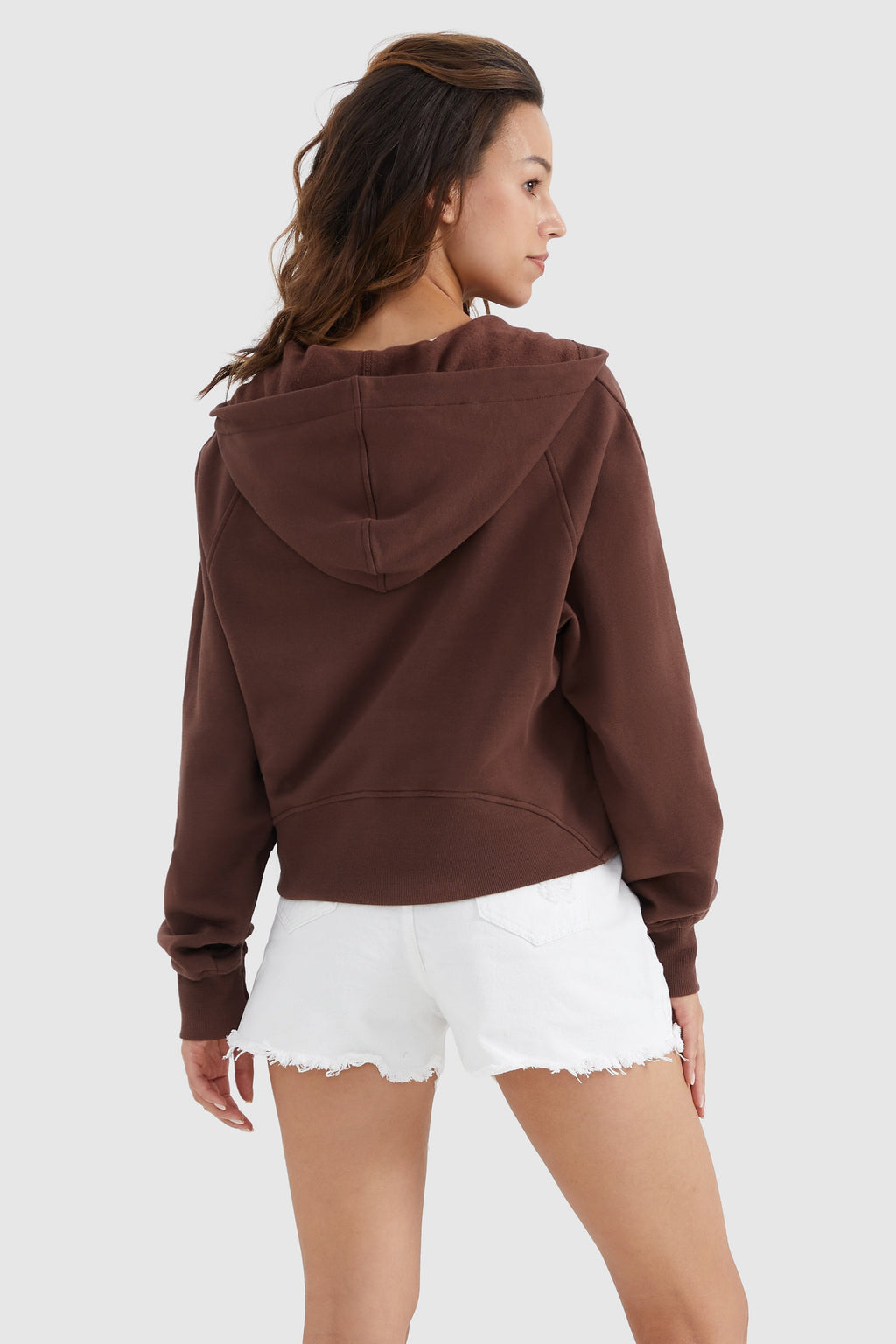 Half-Zip Kangaroo Pocket Cropped Sweatshirt
