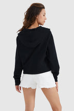 Half-Zip Kangaroo Pocket Cropped Sweatshirt