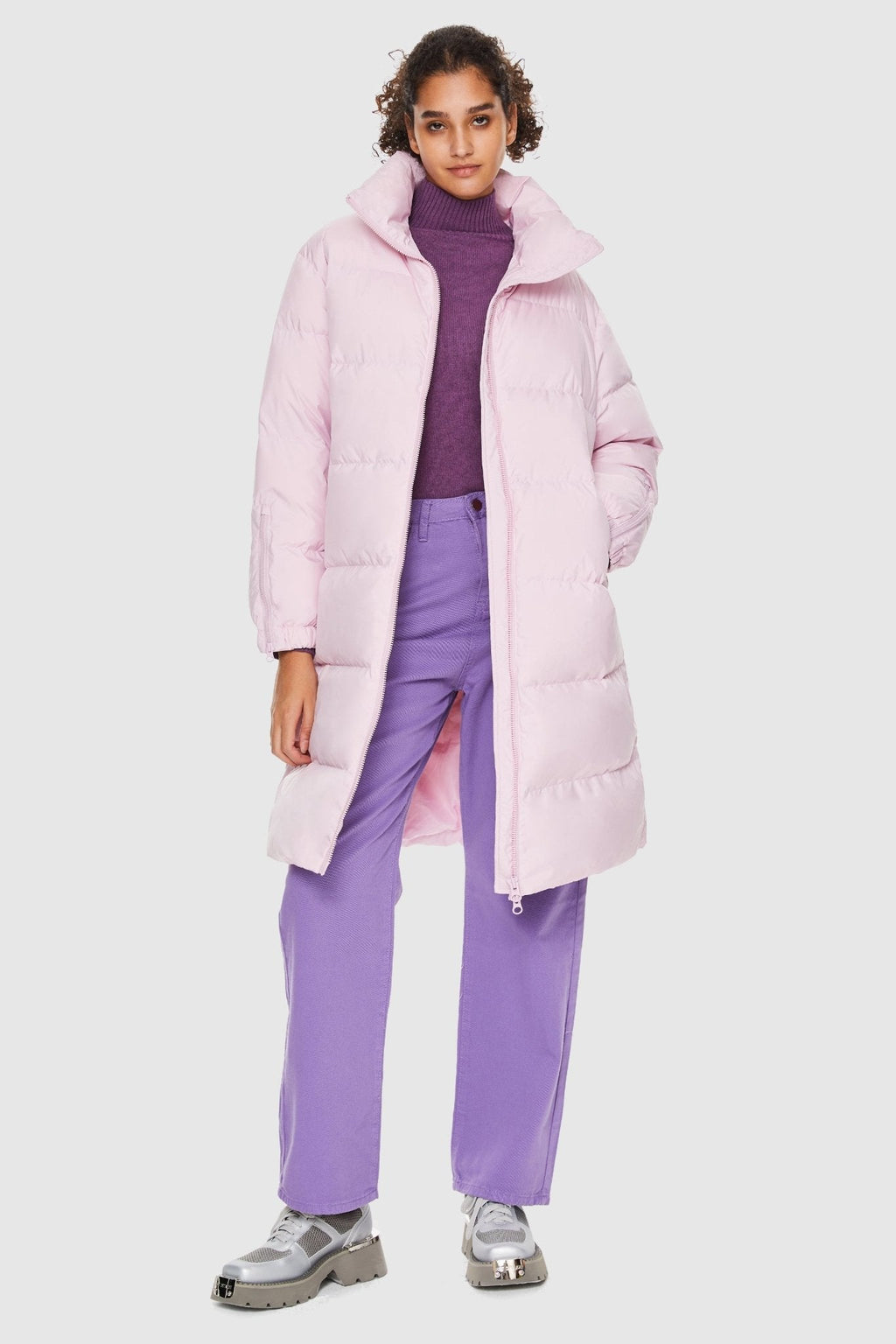 High Collar Long-sleeve Down Puffer Jacket