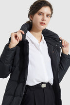 Hooded Winter Two-Way Zipper Down Coat