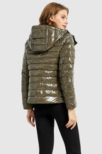 Inclined Zipper Sporty Down Winter Coat