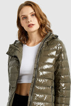 Inclined Zipper Sporty Down Winter Coat