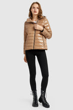 Inclined Zipper Sporty Down Winter Coat