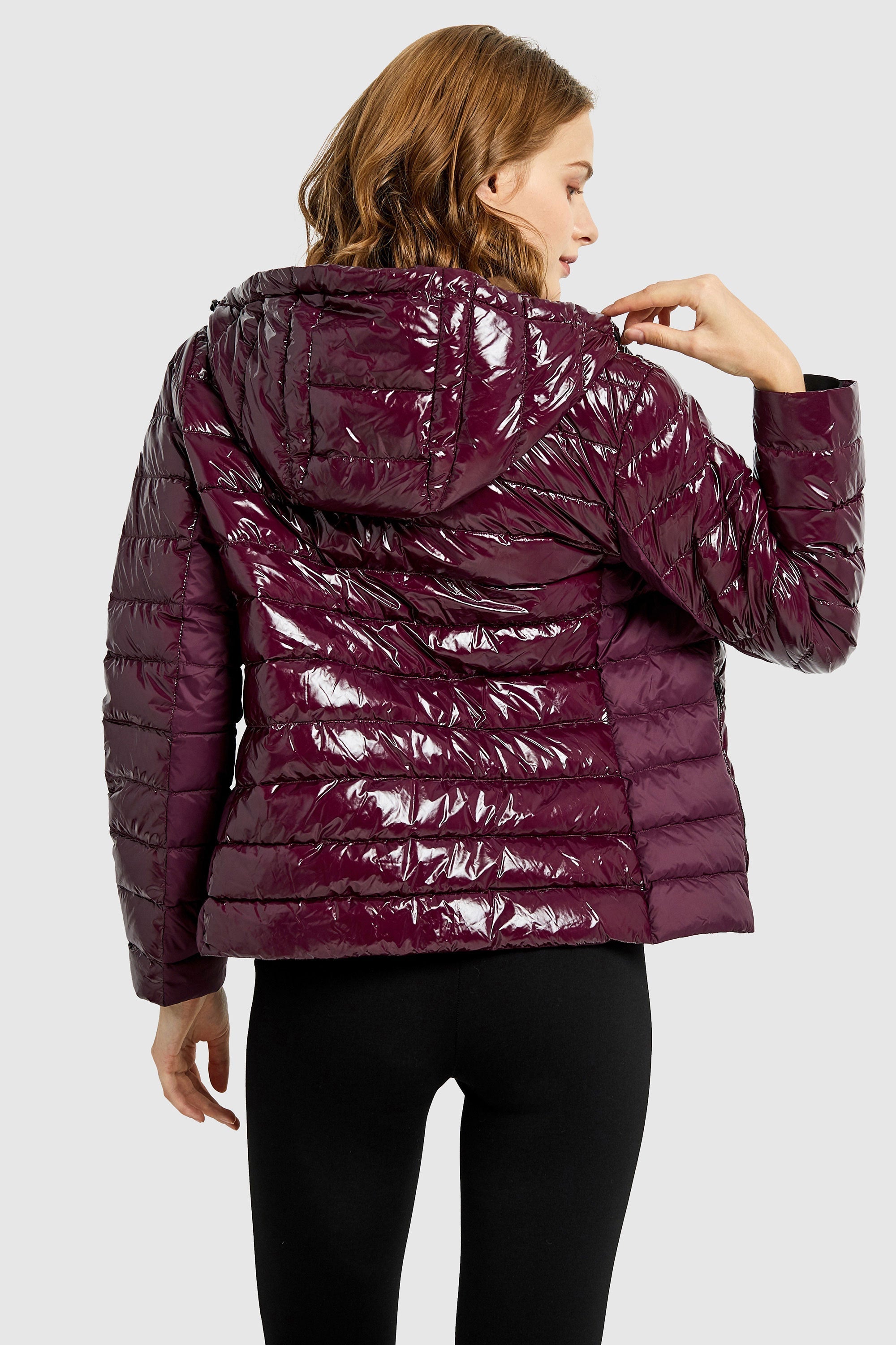 Inclined Zipper Sporty Down Winter Coat