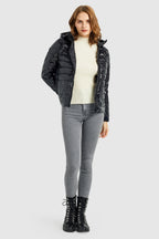 Inclined Zipper Sporty Down Winter Coat