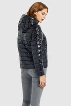 Inclined Zipper Sporty Down Winter Coat