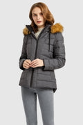 Inner Pocket Snap Puffer Down Jacket