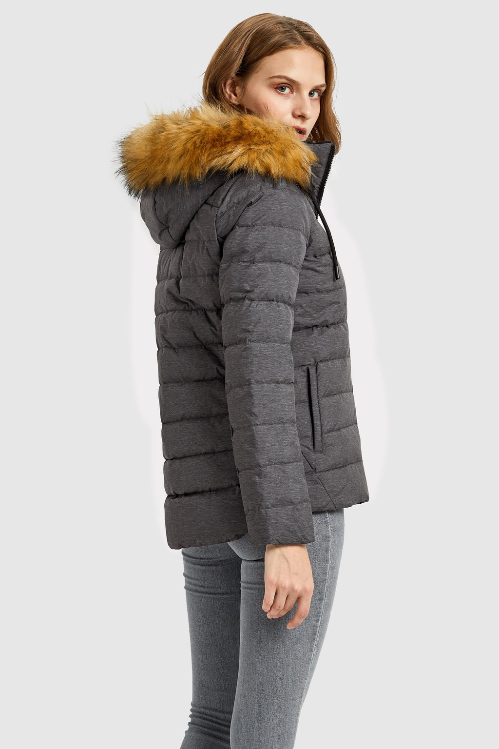 Inner Pocket Snap Puffer Down Jacket