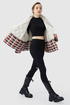 Lightweight Plaid Down Coat