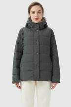 Lightweight Reversible Down Jacket with Hood