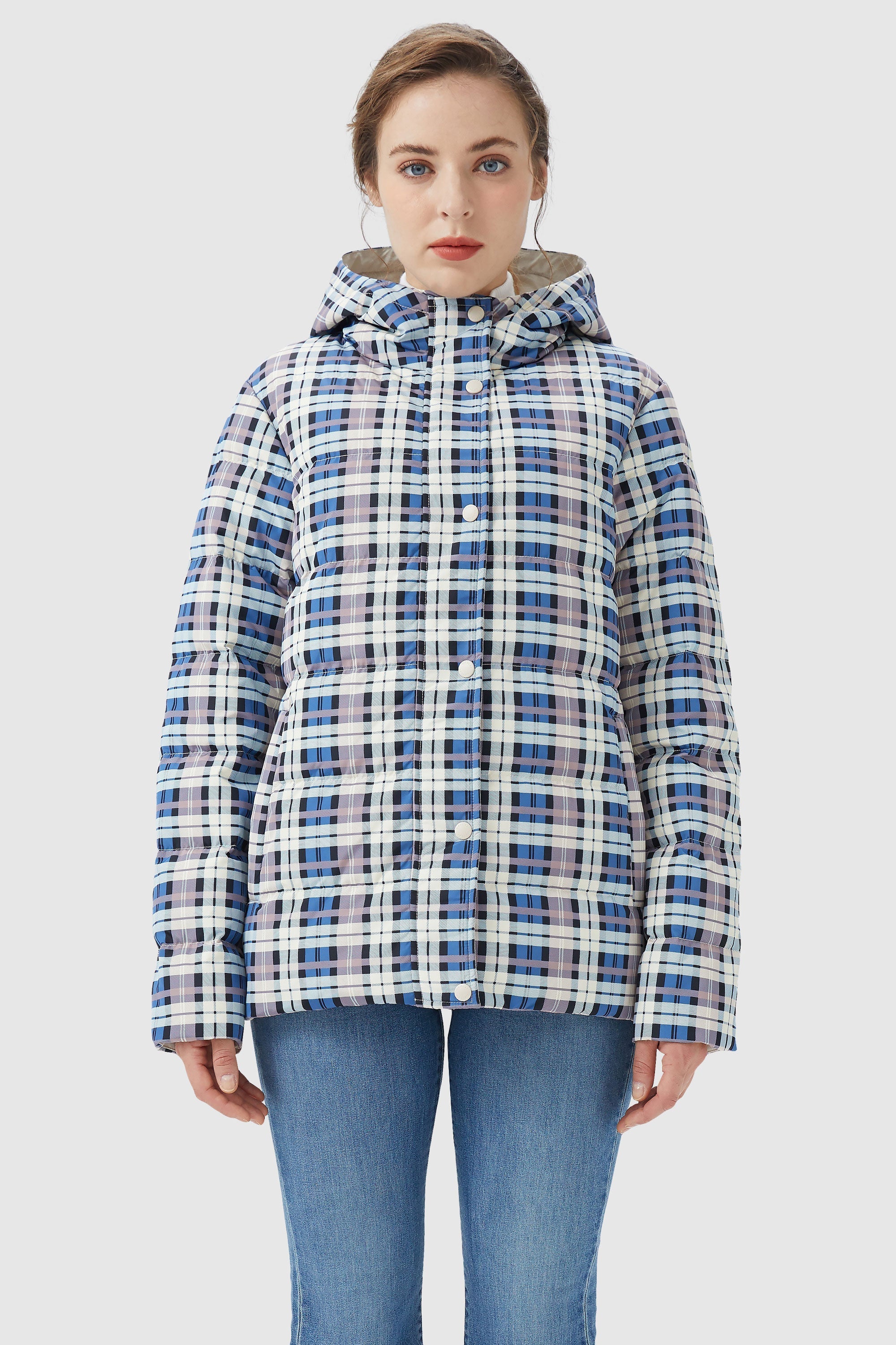 Lightweight Reversible Down Jacket with Hood