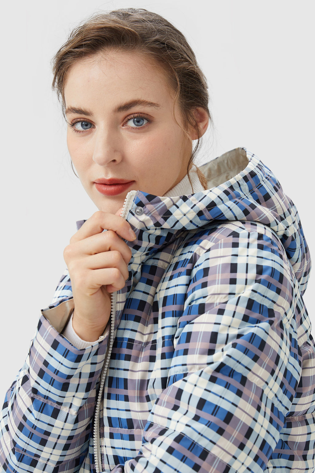 Lightweight Reversible Down Jacket with Hood