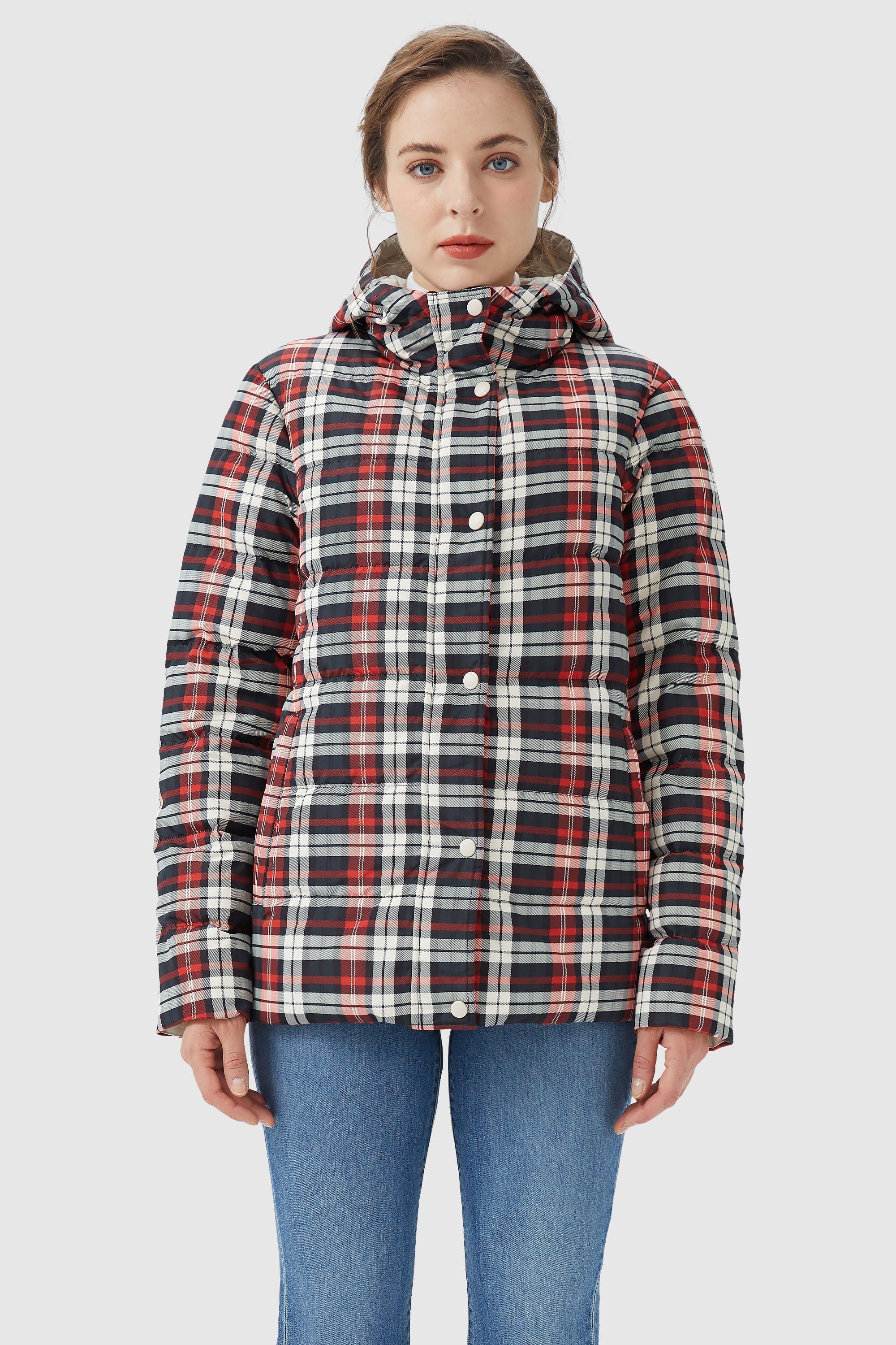 Lightweight Reversible Down Jacket with Hood