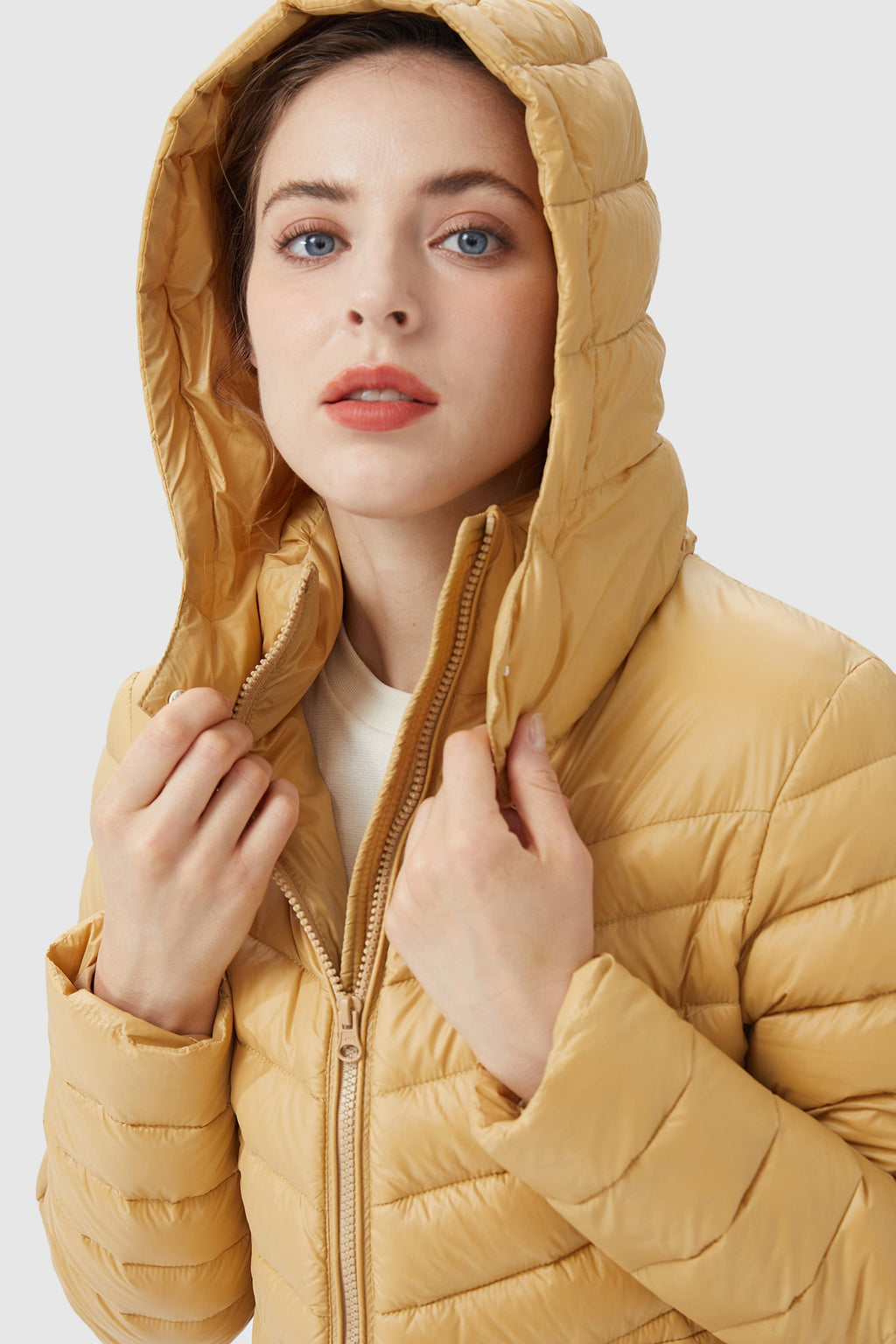 Long Glossy Easy to Carry Light Down Jacket