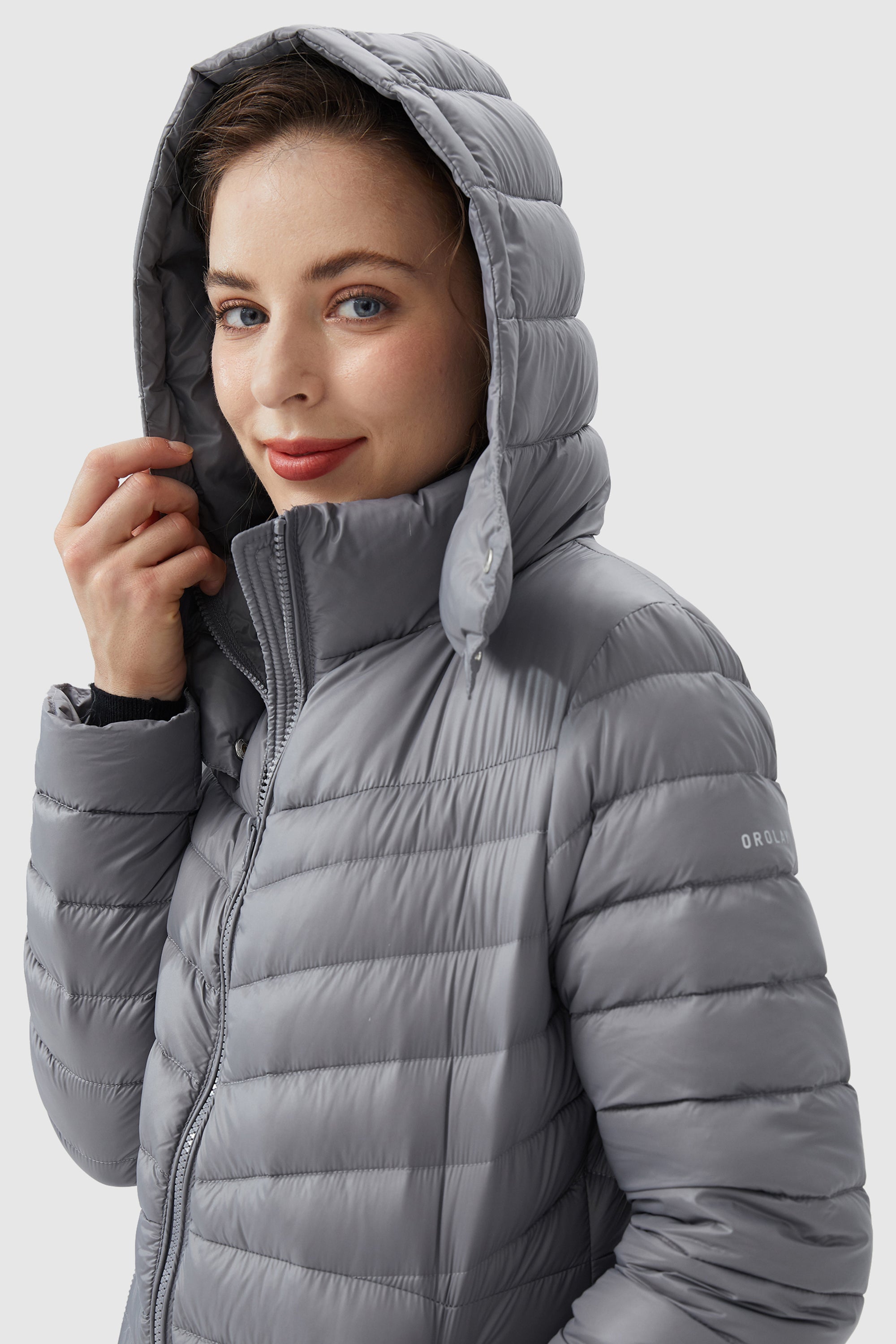 Long Glossy Easy to Carry Light Down Jacket