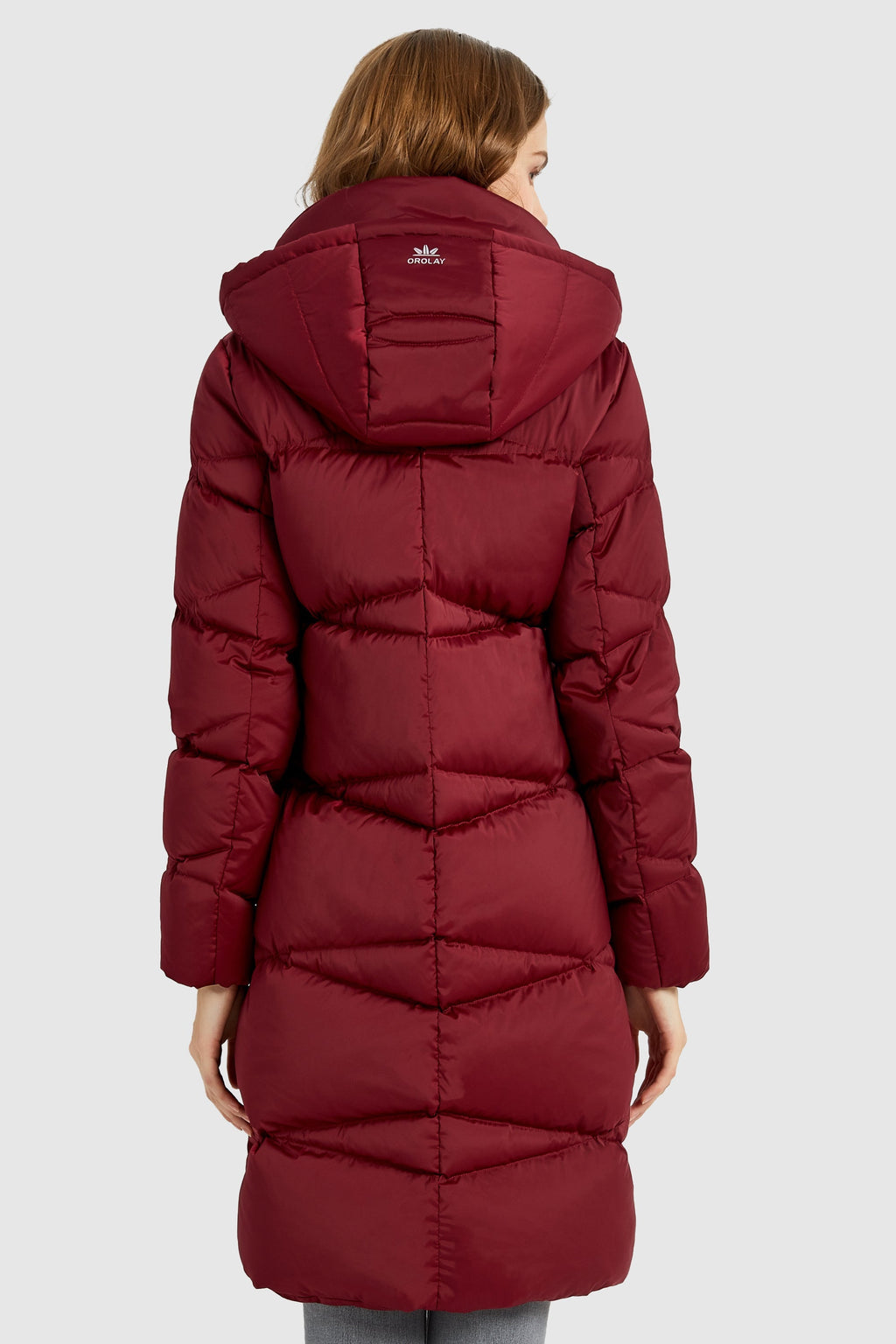 Long Hooded Asymmetric Down Puffer Jacket