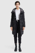 Long Hooded Asymmetric Down Puffer Jacket
