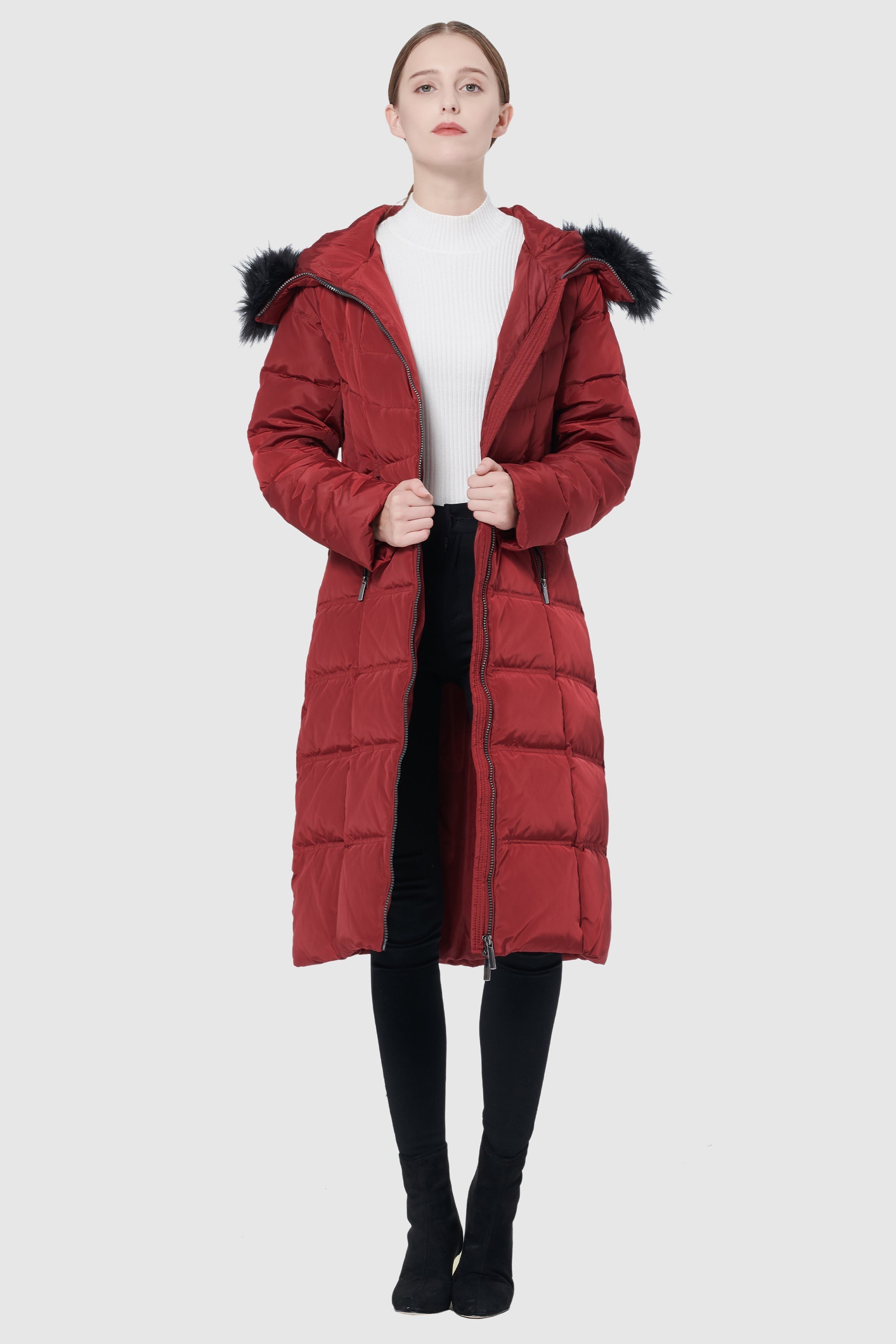 Maxi Thickened Hooded Down Jacket