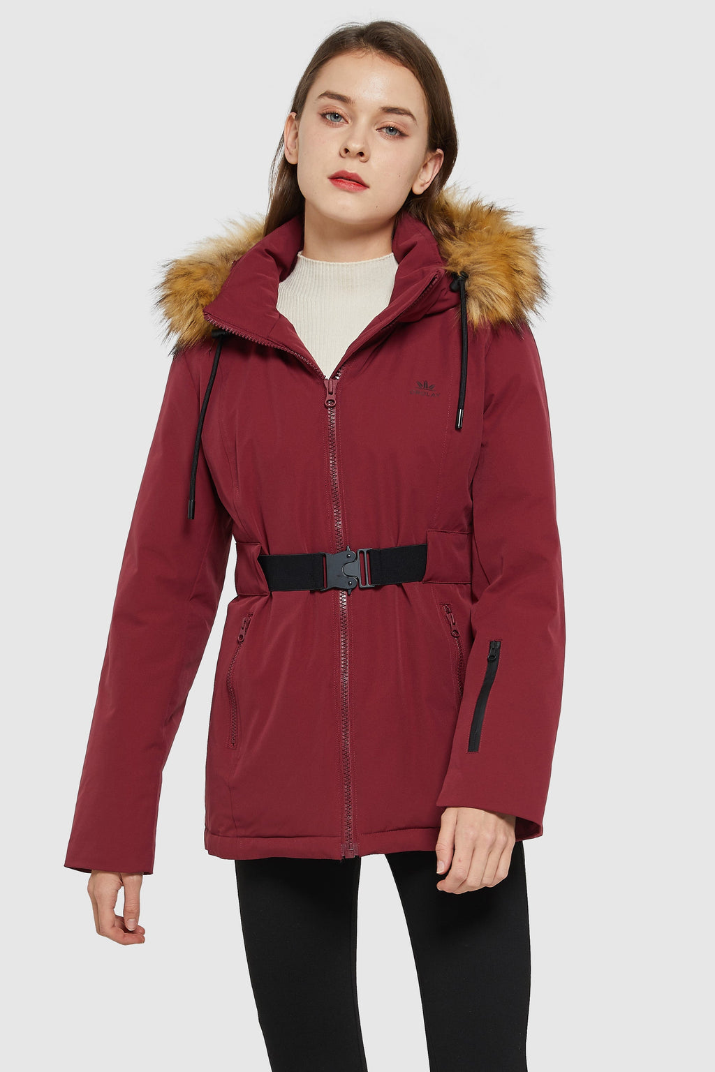 Mid-Length Lightweight Plaid Down Coat