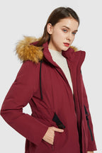 Mid-Length Lightweight Plaid Down Coat