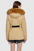 Mid-Length Lightweight Plaid Down Coat