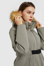 Mid-Length Lightweight Plaid Down Coat