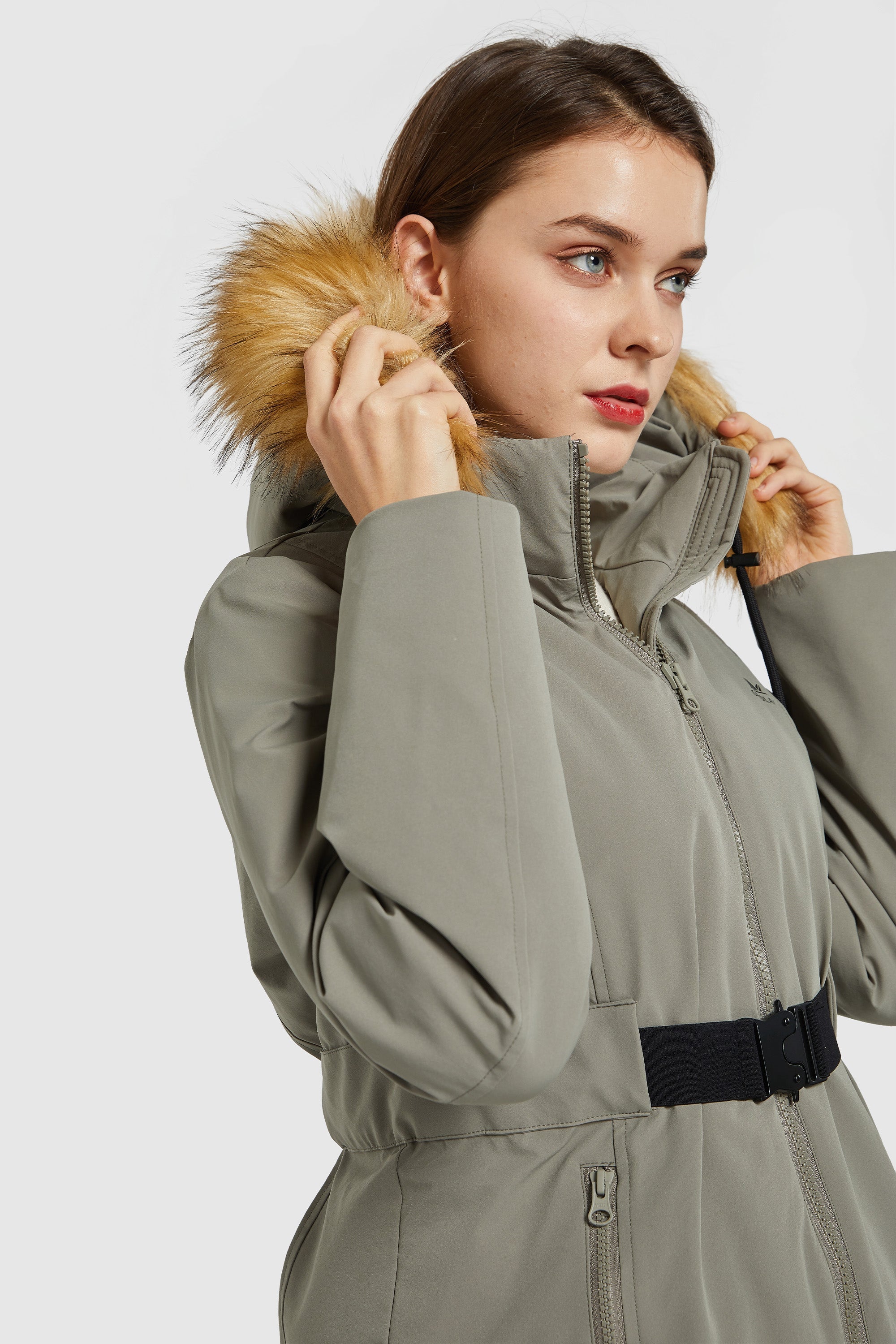 Mid-Length Lightweight Plaid Down Coat