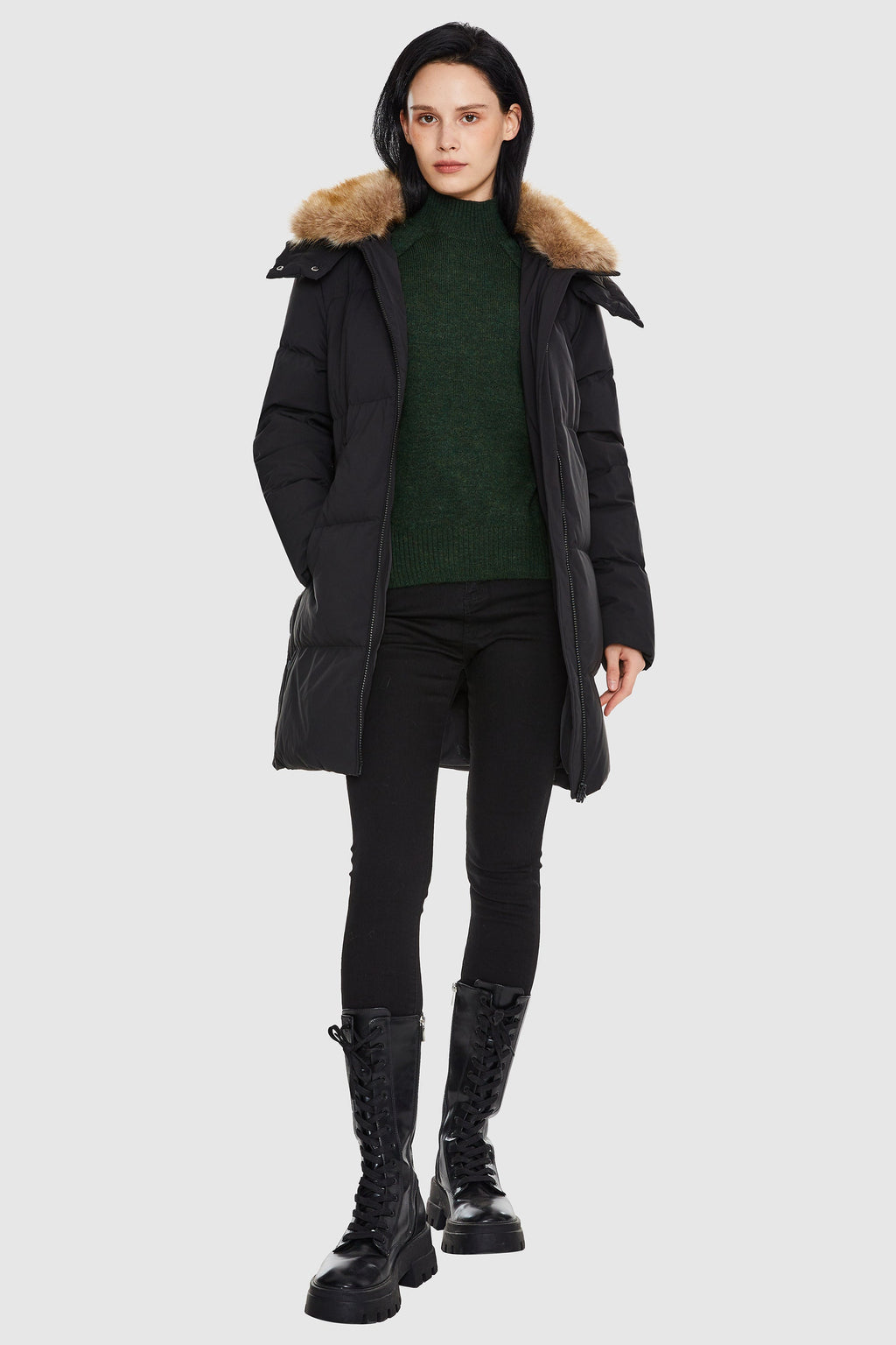 Mid-Length Winter Thickened Puffer Down Jacket
