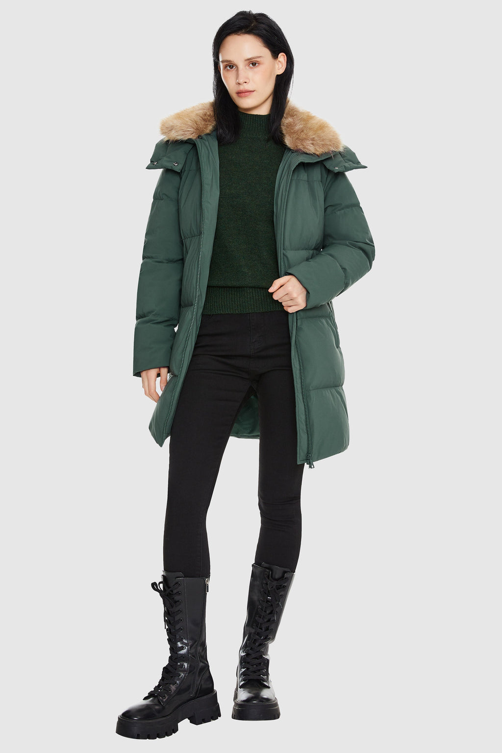 Mid-Length Winter Thickened Puffer Down Jacket