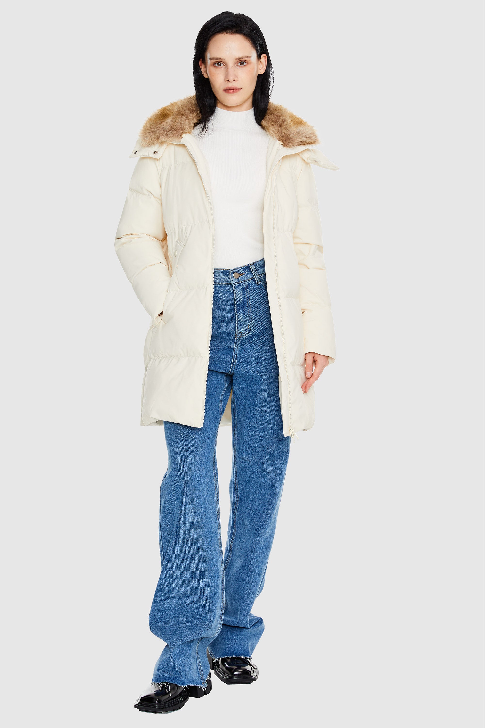 Mid-Length Winter Thickened Puffer Down Jacket