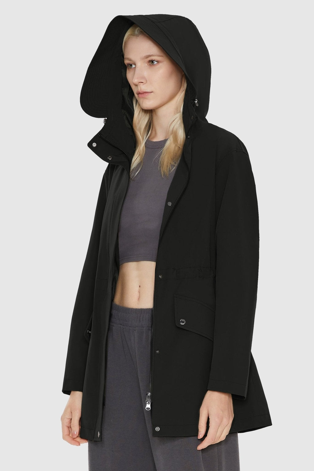 Military Anorak Jacket Zip-Up Windbreaker Active Hooded