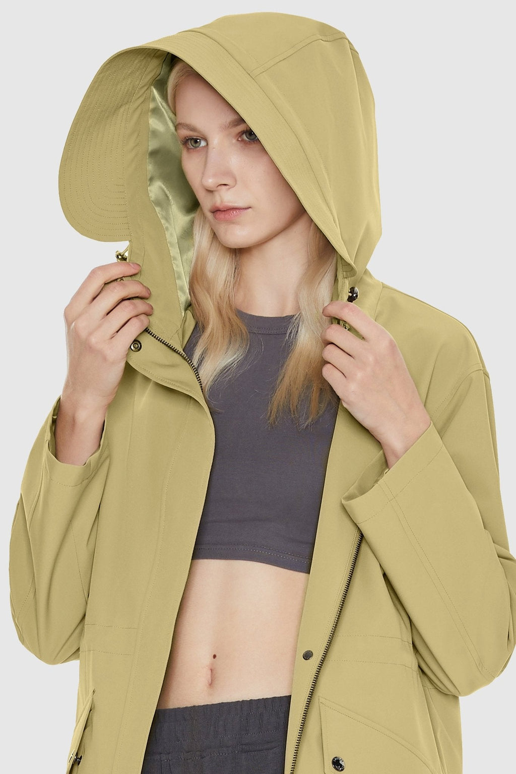 Military Anorak Jacket Zip-Up Windbreaker Active Hooded
