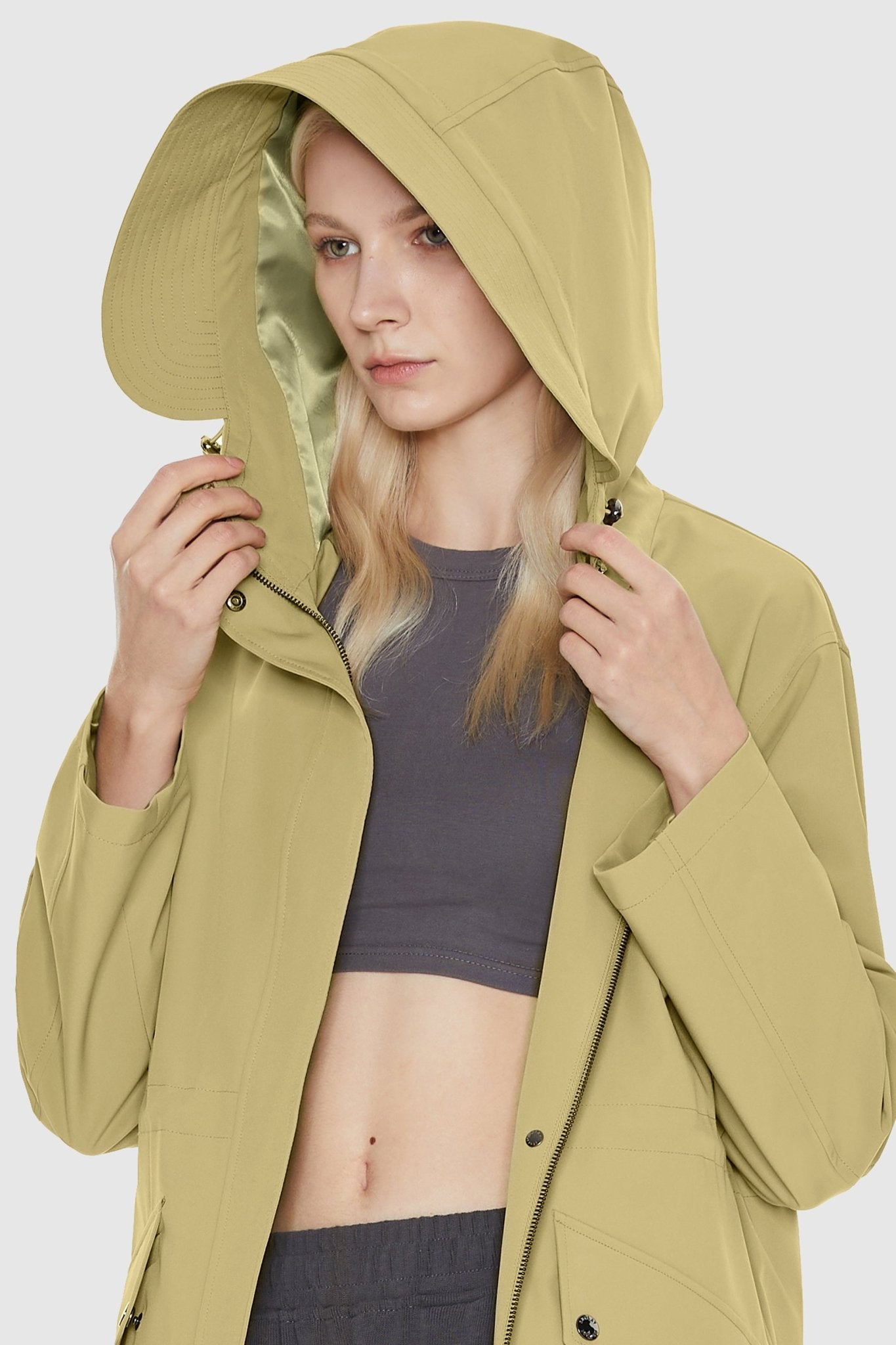 Military Anorak Jacket Zip-Up Windbreaker Active Hooded