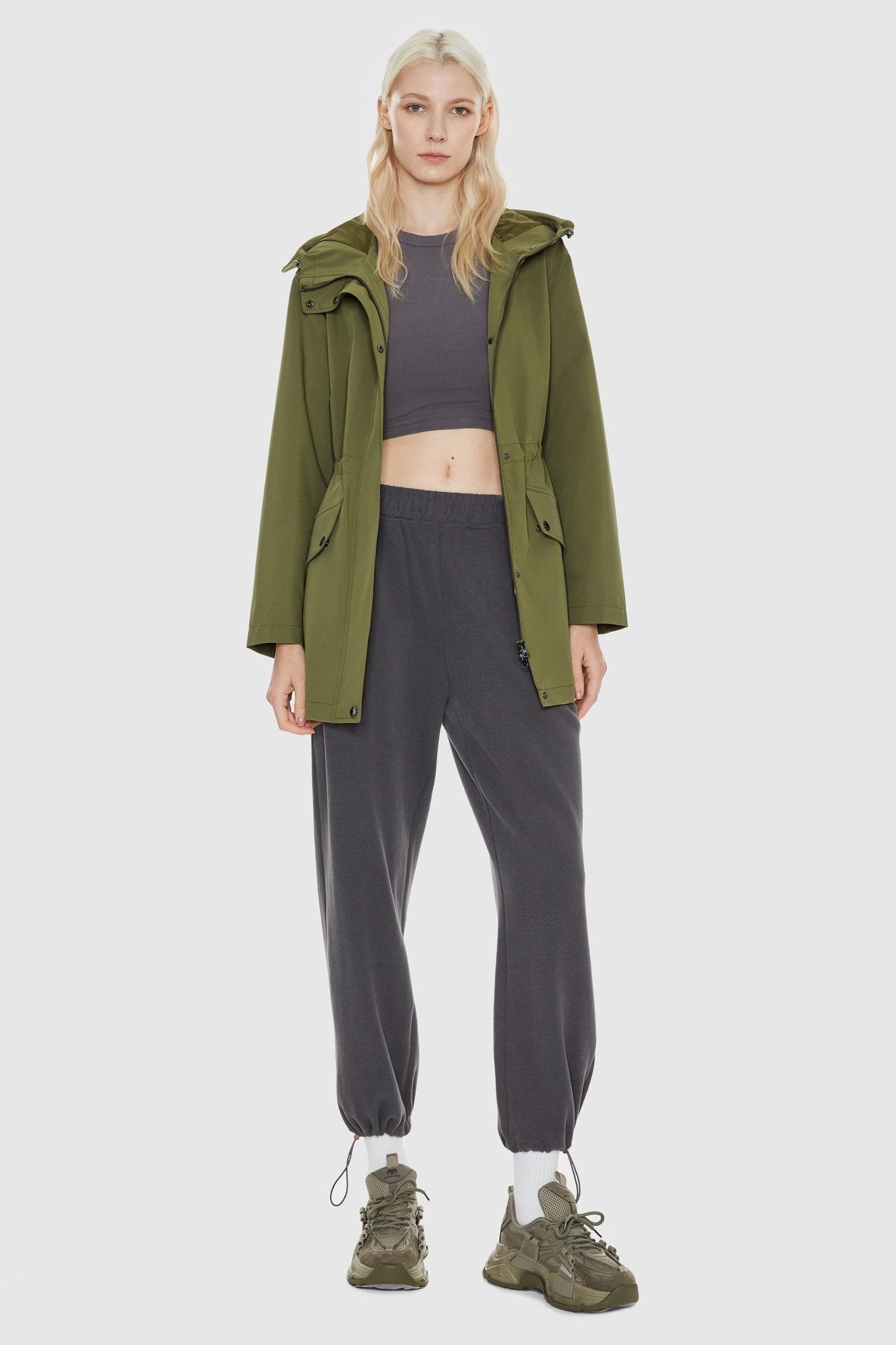 Military Anorak Jacket Zip-Up Windbreaker Active Hooded
